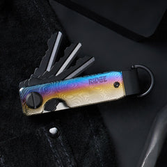 Ridge KeyCase - Burnt Damascus