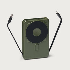 Ridge Wallet for MagSafe + Power Bank - Matte Olive