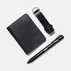 Daily Writer Kit - Bifold - Midnight Black Leather