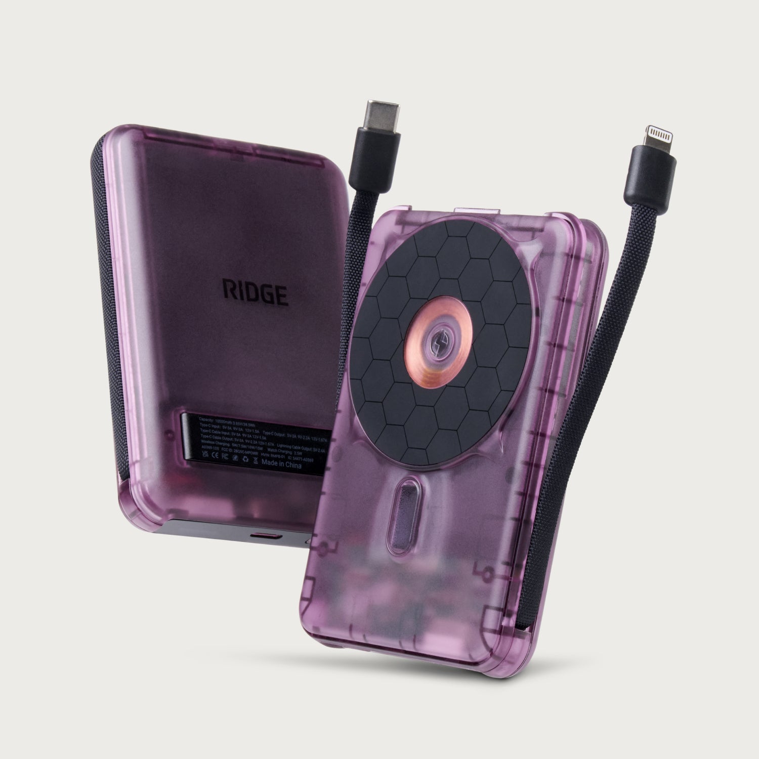 Ridge Power Bank - 10k mAh Bundle - Atomic Purple - 2-Pack