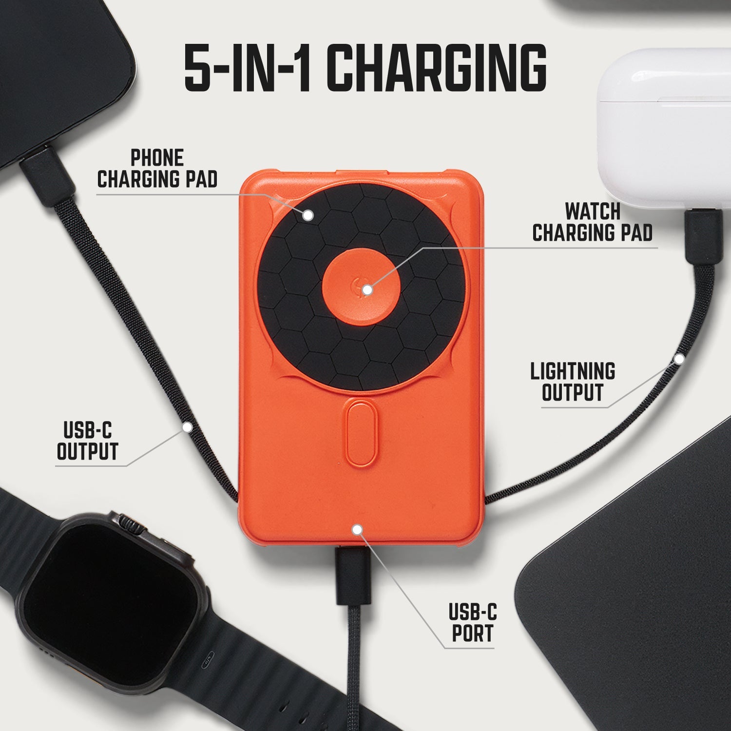 Ridge Power Bank - 10k mAh - Basecamp Orange