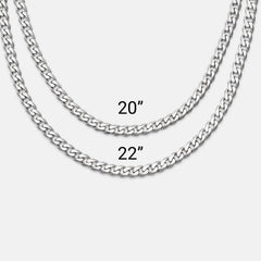 5mm Curb Chain - Platinum - 22"