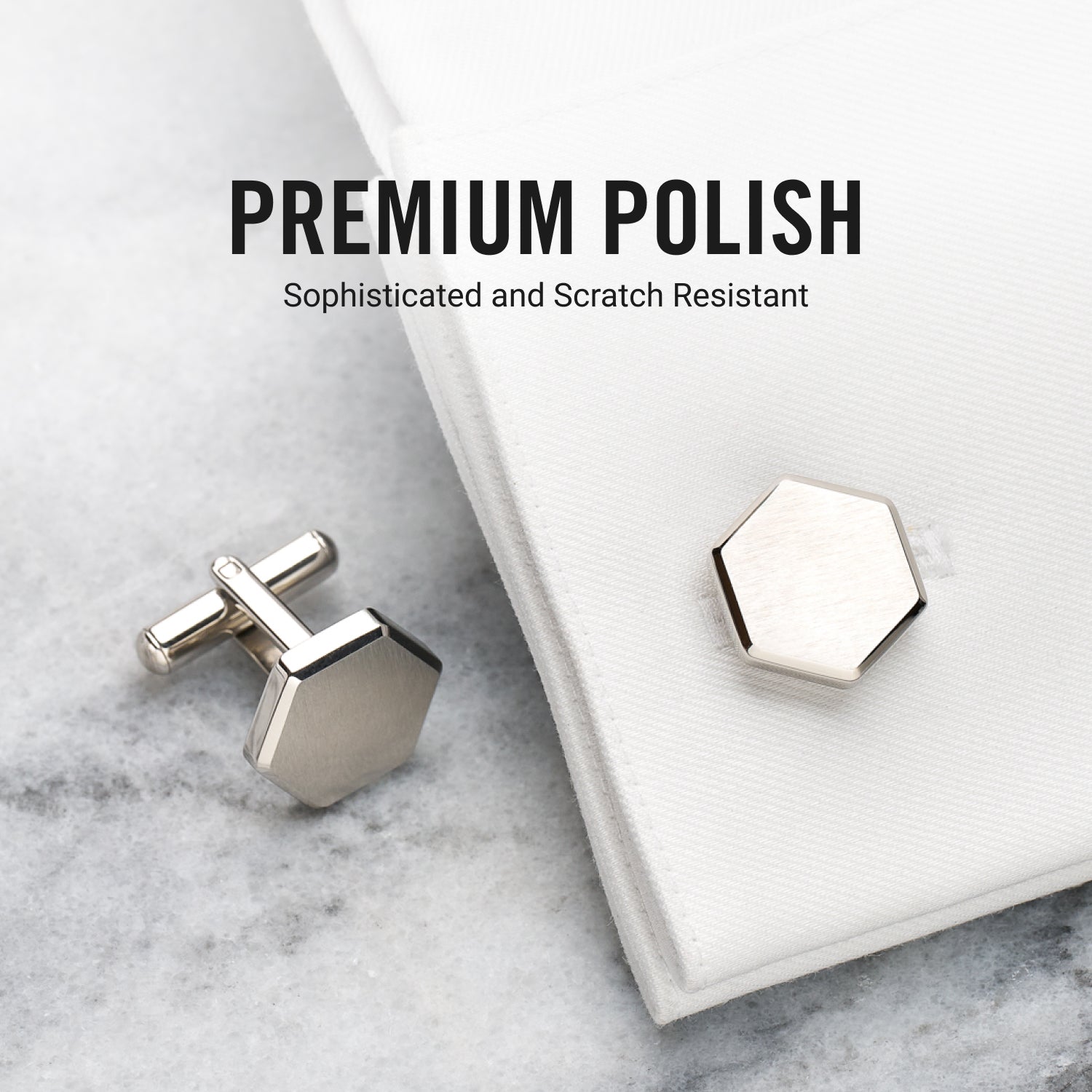 Tie Bar & Cufflinks Kit - Platinum