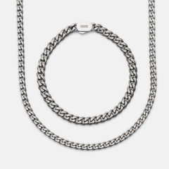 6mm Curb Bracelet - Titanium - Medium