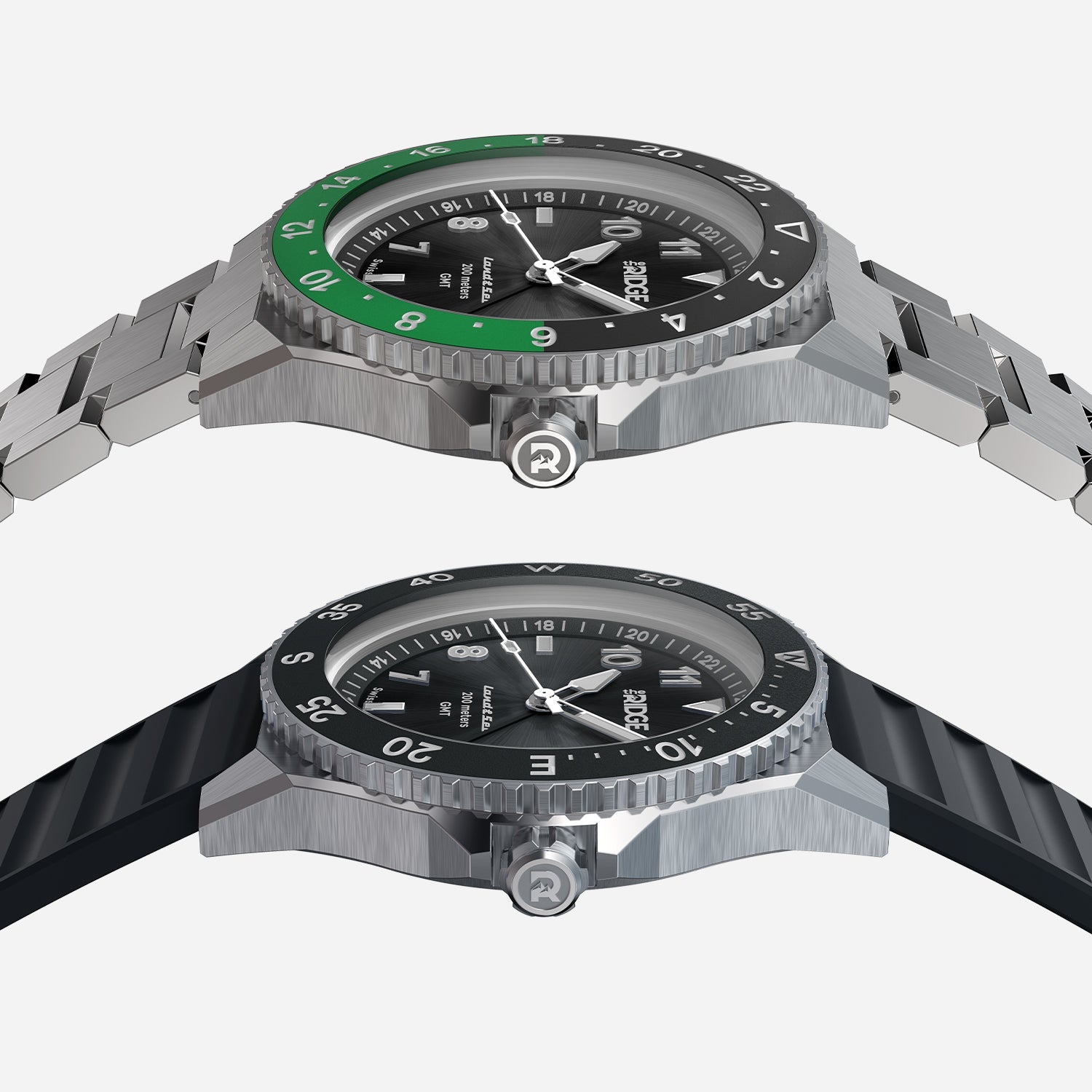 Ridge Land & Sea GMT Watch 42mm - Royal Black
