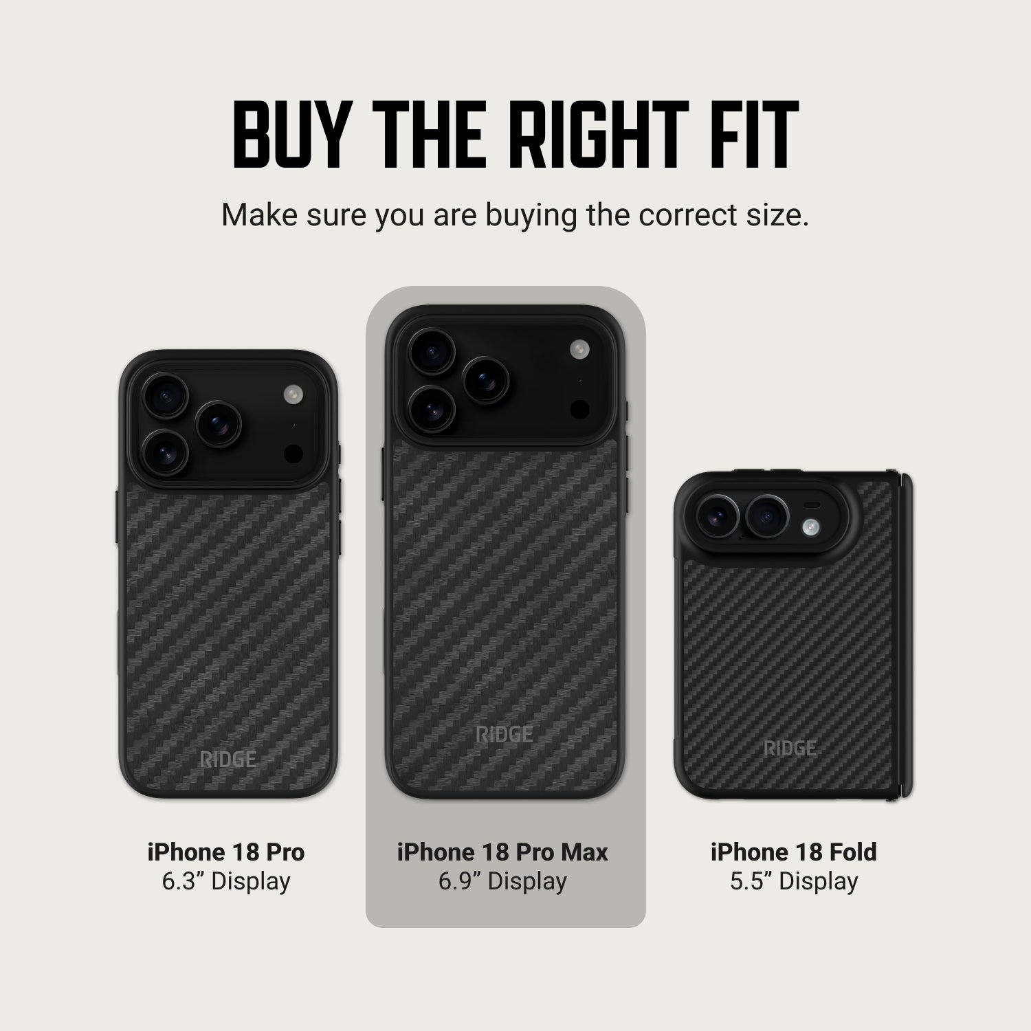 Ridge Phone Case - iPhone 18 Pro Max - Carbon