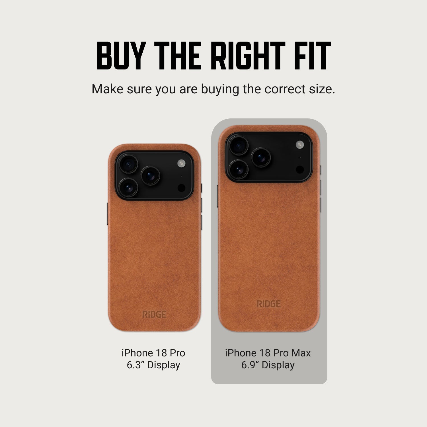 Ridge Phone Case - iPhone 18 Pro Max - Tobacco Brown Leather