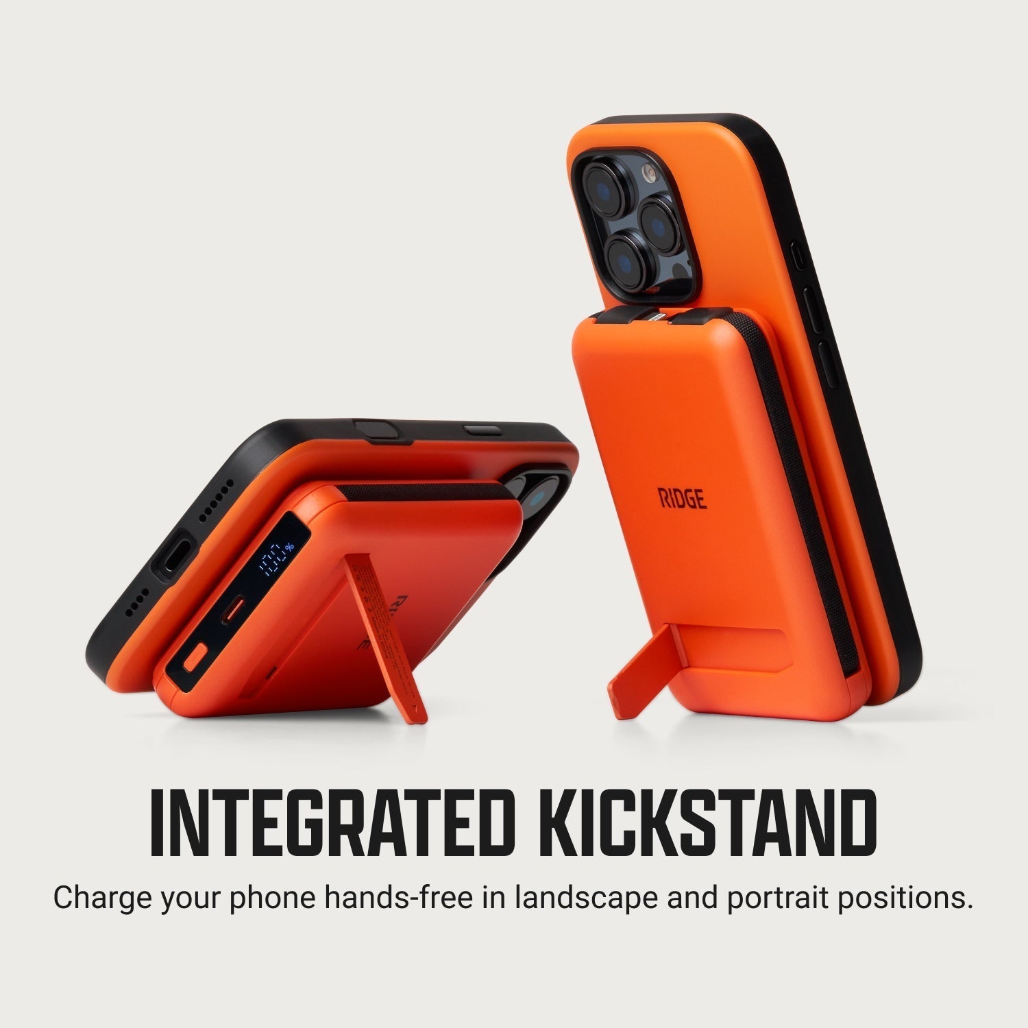 Ridge Wallet + Power Bank - Tiger Stripe + Matte Black